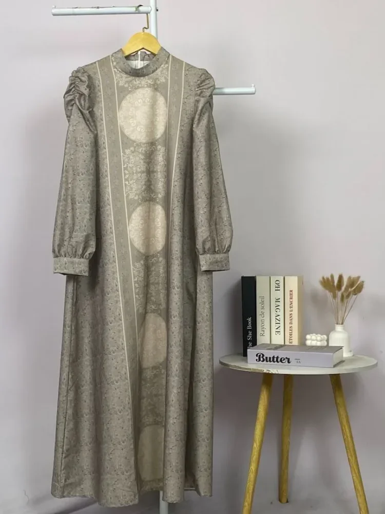 ASAYA Dress kemeja wanita lengan panjang motif print kotak bunga kombinasi elegan model kekinian