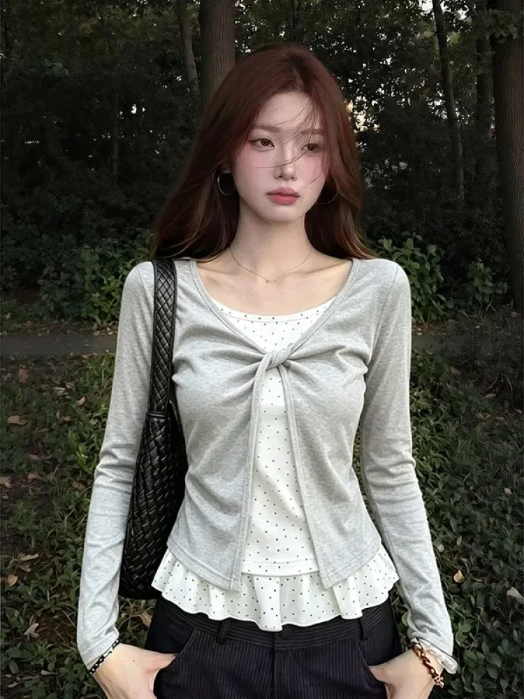 CHICMORE Atasan dengan lengan panjang desain stylish gaya baru untuk wanita