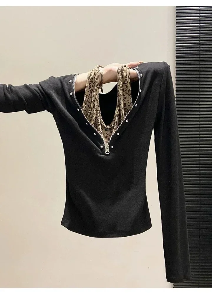 CHICMORE Atasan wanita lengan panjang model kekinian modis korean style