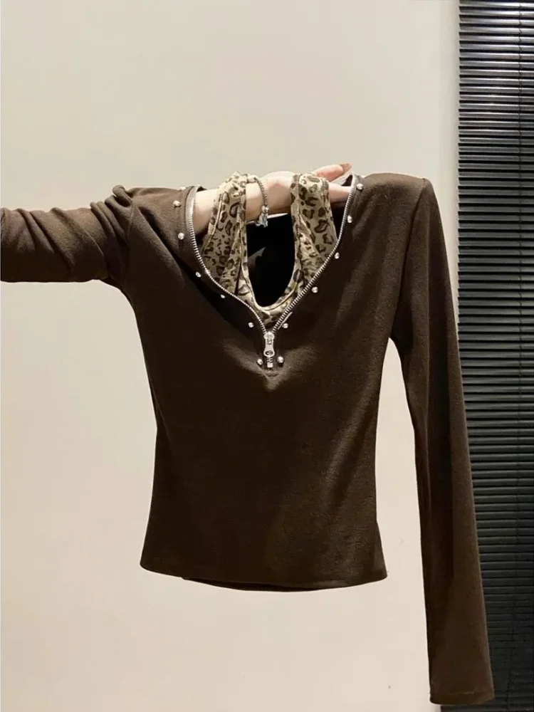 CHICMORE Atasan wanita lengan panjang model kekinian modis korean style
