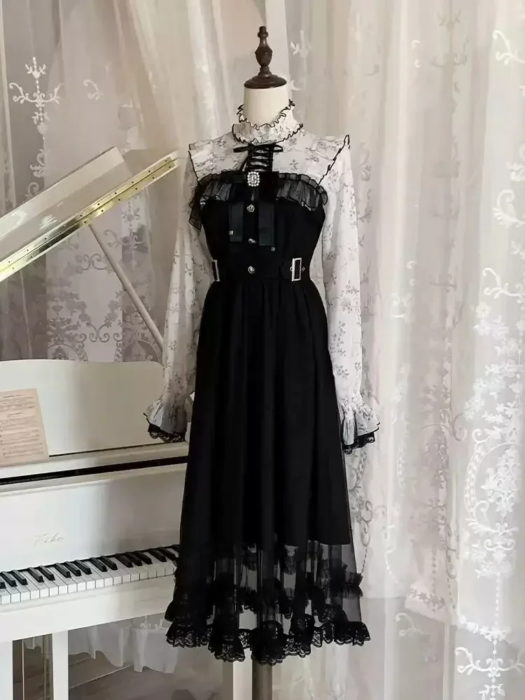 CHICMORE Gaun lengan panjang elegan bergaya kekinian untuk wanita