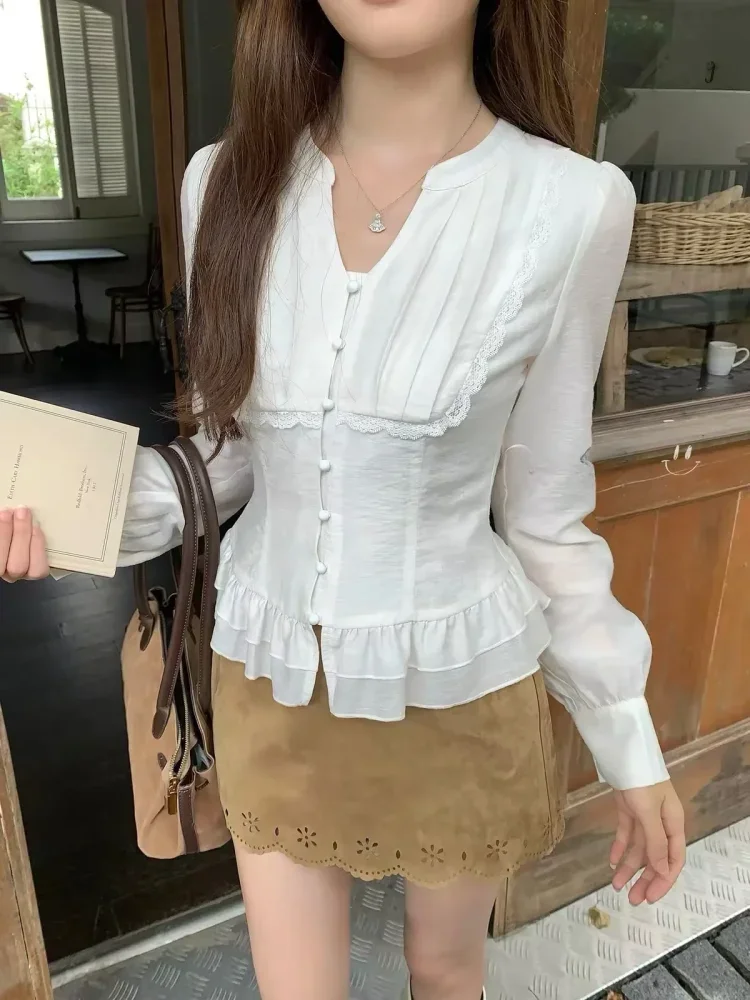 FADFAD Atasan lengan panjang motif polos gaya kasual model baru
