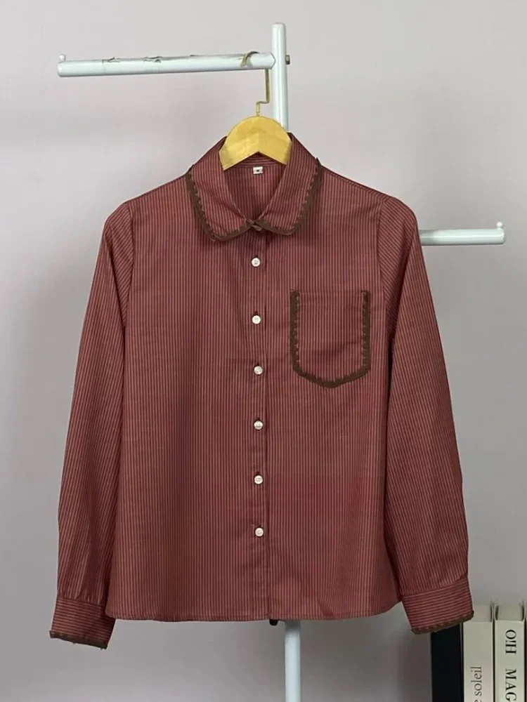 ASAYA Kemeja polkadot bergaya minimalis dengan aksen renda