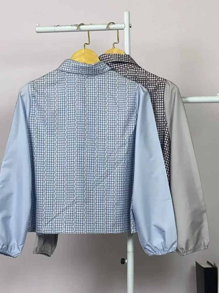 ASAYA Atasan wanita lengan panjang bermotif dengan gaya tiongkok modern, dilengkapi kancing simpul khas tiongkok buatan tangan.