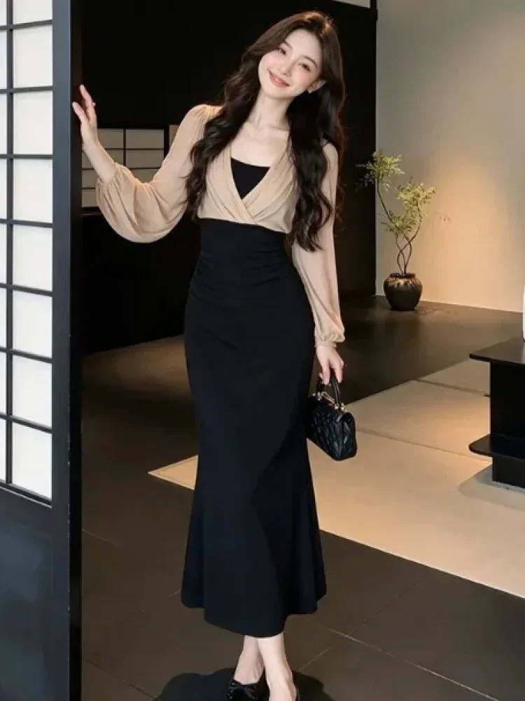 CHICMORE Gaun wanita model bodycon dengan gaya mewah elegan
