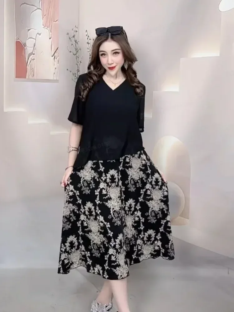 FADFAD Gaun pakaian wanita mode minimalis gaya midi korea kekinian baru