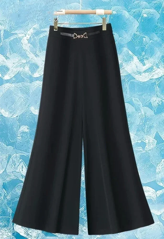 FADFAD Celana panjang polos wideleg untuk wanita