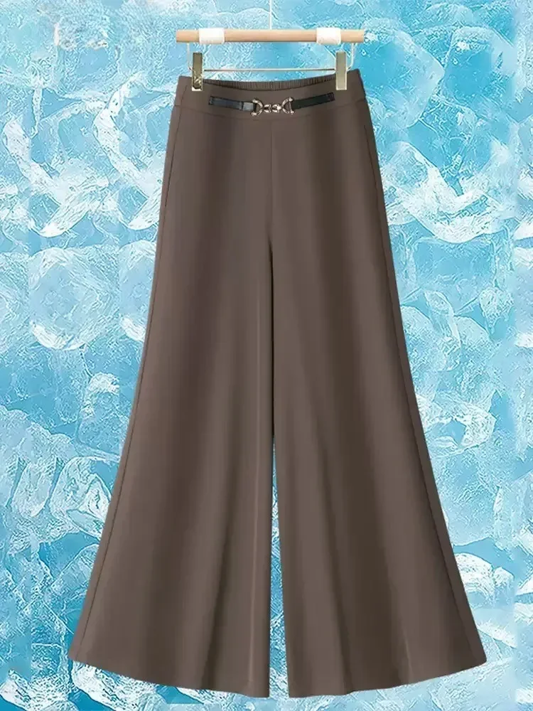 FADFAD Celana panjang polos wideleg untuk wanita
