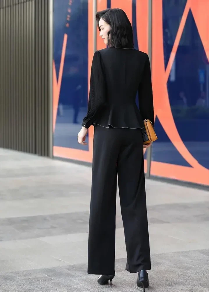 FADFAD Setelan wanita dua potong dengan blazer gaya kasual formal