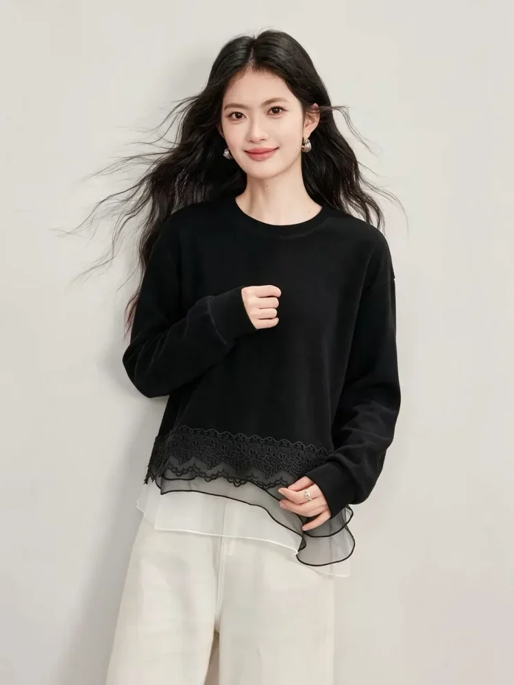 FADFAD Atasan sweaters lengan panjang modis untuk wanita mewah