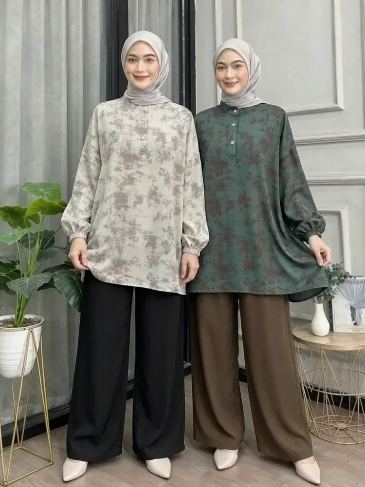 ASAYA Setelan wanita kekinian motif kotak-kotak elegan trendi