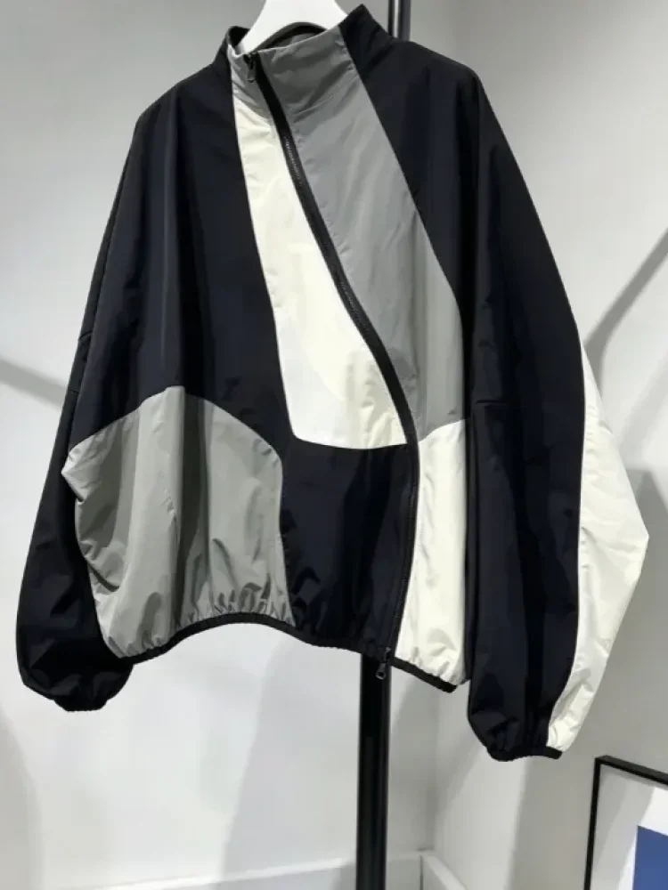 [READY STOCK]CHICMORE Jaket gaya kasual wanita kelas atas dengan ritsleting dan kerah high