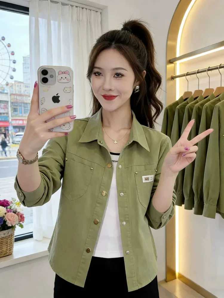 CHICMORE Atasan jaket lengan panjang wanita bergaya simple