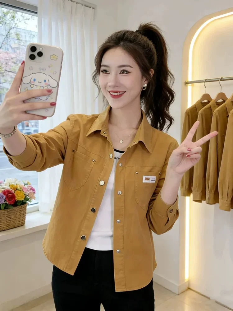 CHICMORE Atasan jaket lengan panjang wanita bergaya simple