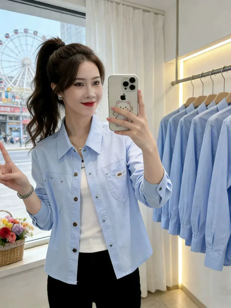 CHICMORE Atasan jaket lengan panjang wanita bergaya simple