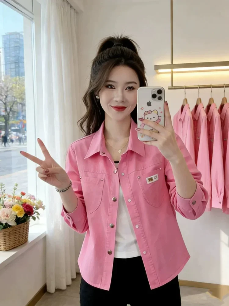 CHICMORE Atasan jaket lengan panjang wanita bergaya simple
