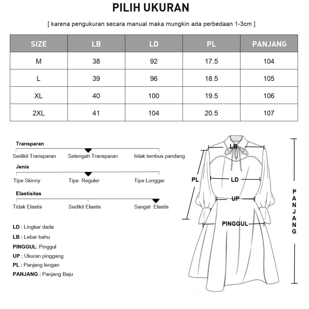 ASAYA Gaun pakaian wanita motif printed kerah v neck minimalis