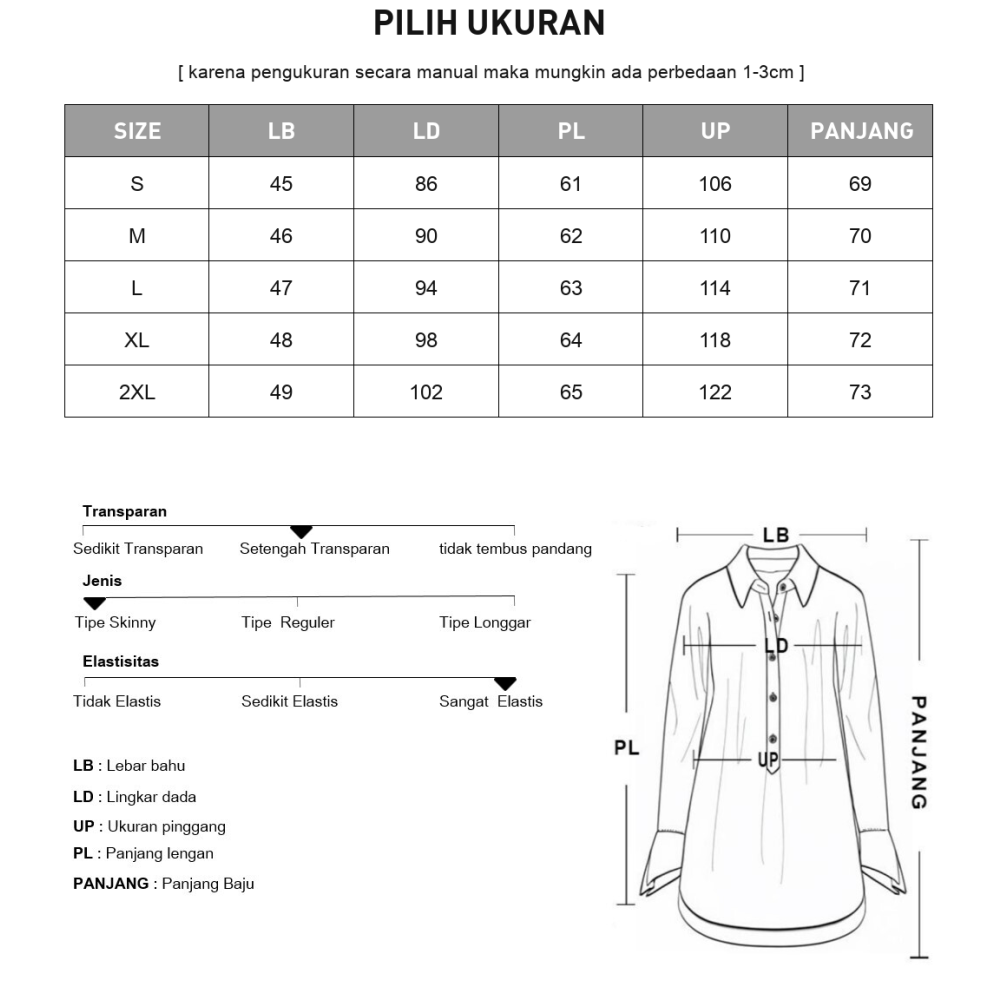 [NEW]CHICMORE Kemeja lengan panjang atasan longgar ceruk trendi