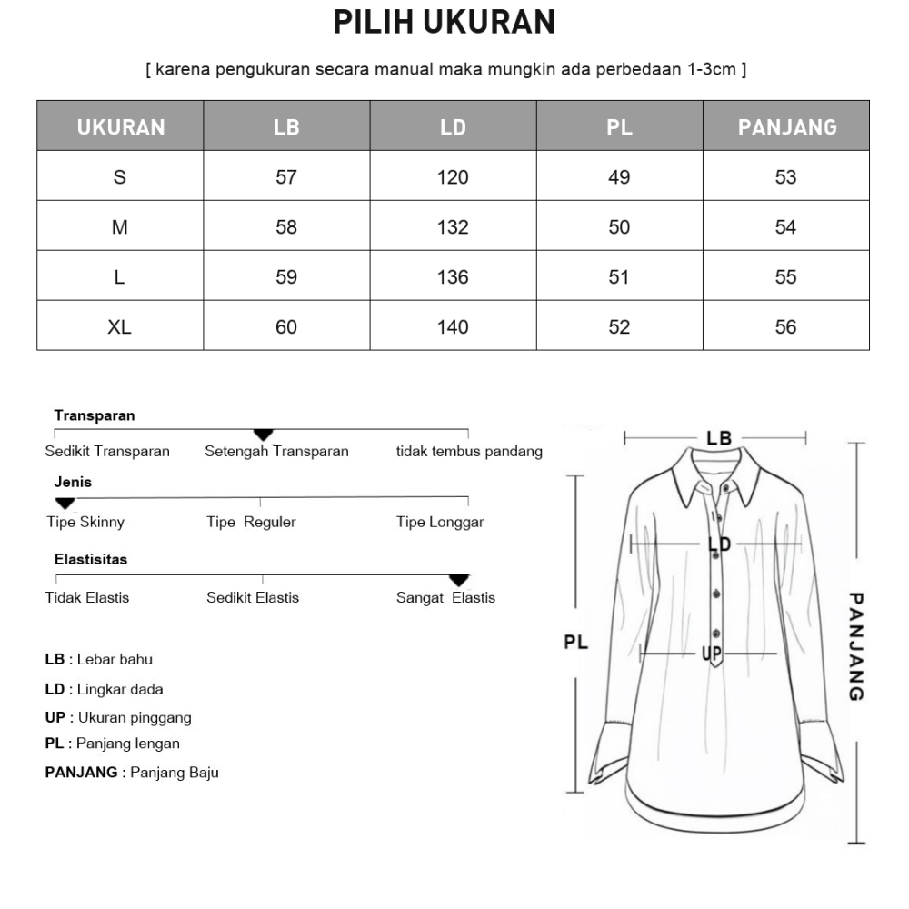 [READY STOCK]ASAYA Atasan kemeja gaya kasual dengan lengan panjang berwarna untuk wanita