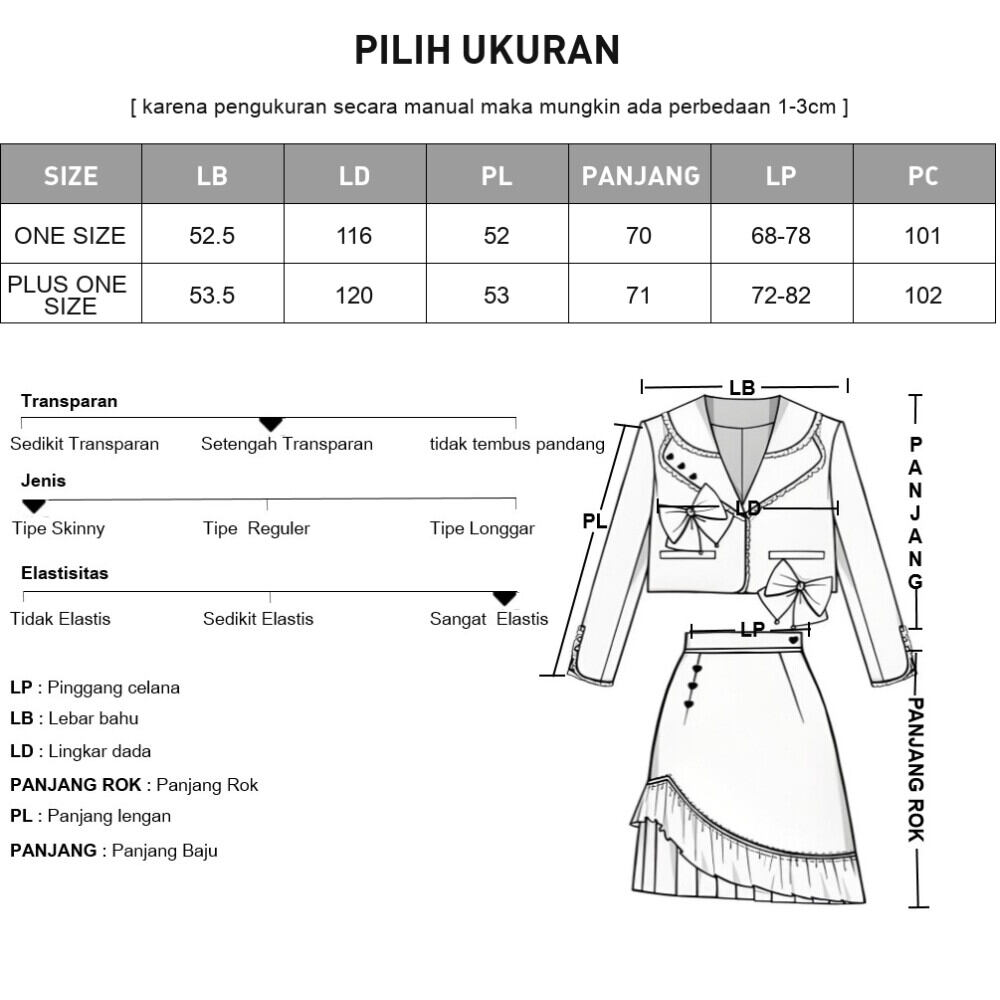 [DISKON KILAT]ASAYA Setelan lengan panjang dua warna baru, atasan warna kontras dipadukan dengan motif manis, dengan rok panjang