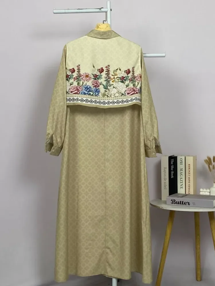 [READY STOCK]ASAYA Gaun kemeja wanita lengan panjang, palsu dua potong, kasual kantoran