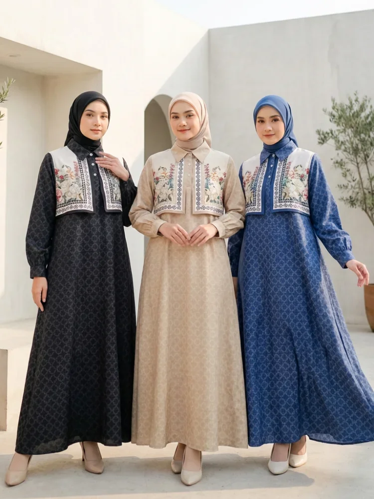 [READY STOCK]ASAYA Gaun kemeja wanita lengan panjang, palsu dua potong, kasual kantoran