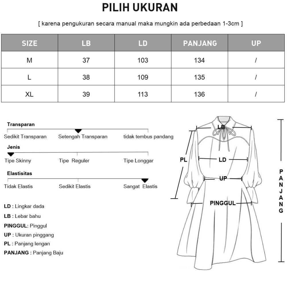 [DISKON KILAT]ASAYA Women's long-sleeved floral print casual commuting dress