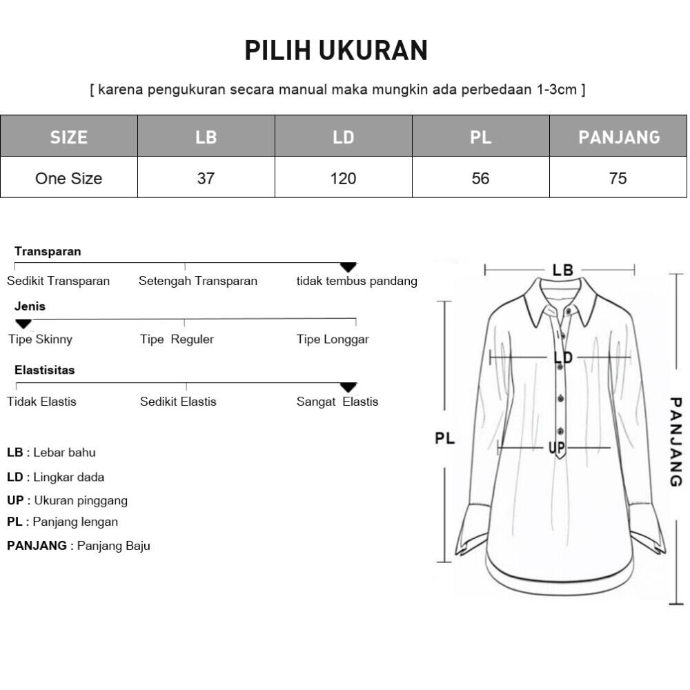 ASAYA Atasan kemeja lengan panjang  elegan longgar kasual cetak