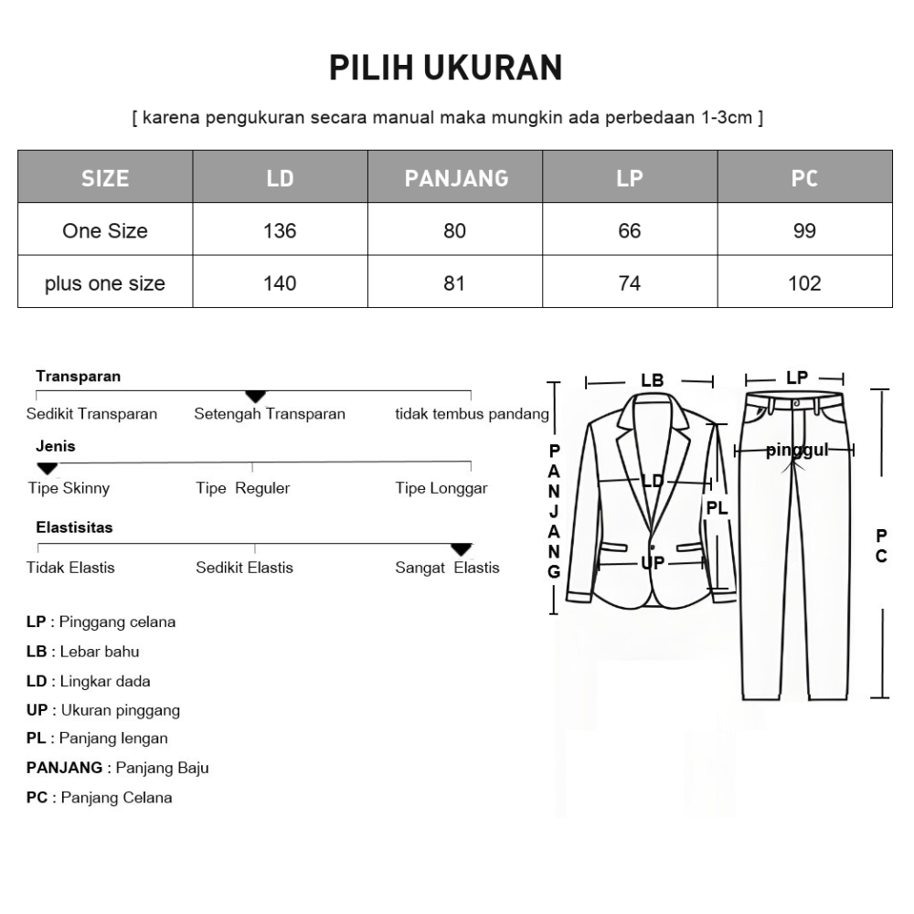 ASAYA Setelan dua potong atasan dan celana panjang wanita elegan terbaru