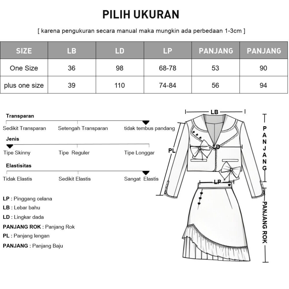 [DISKON KILAT]ASAYA Gaun kemeja lengan panjang kerah kelopak set patchwork bergaris
