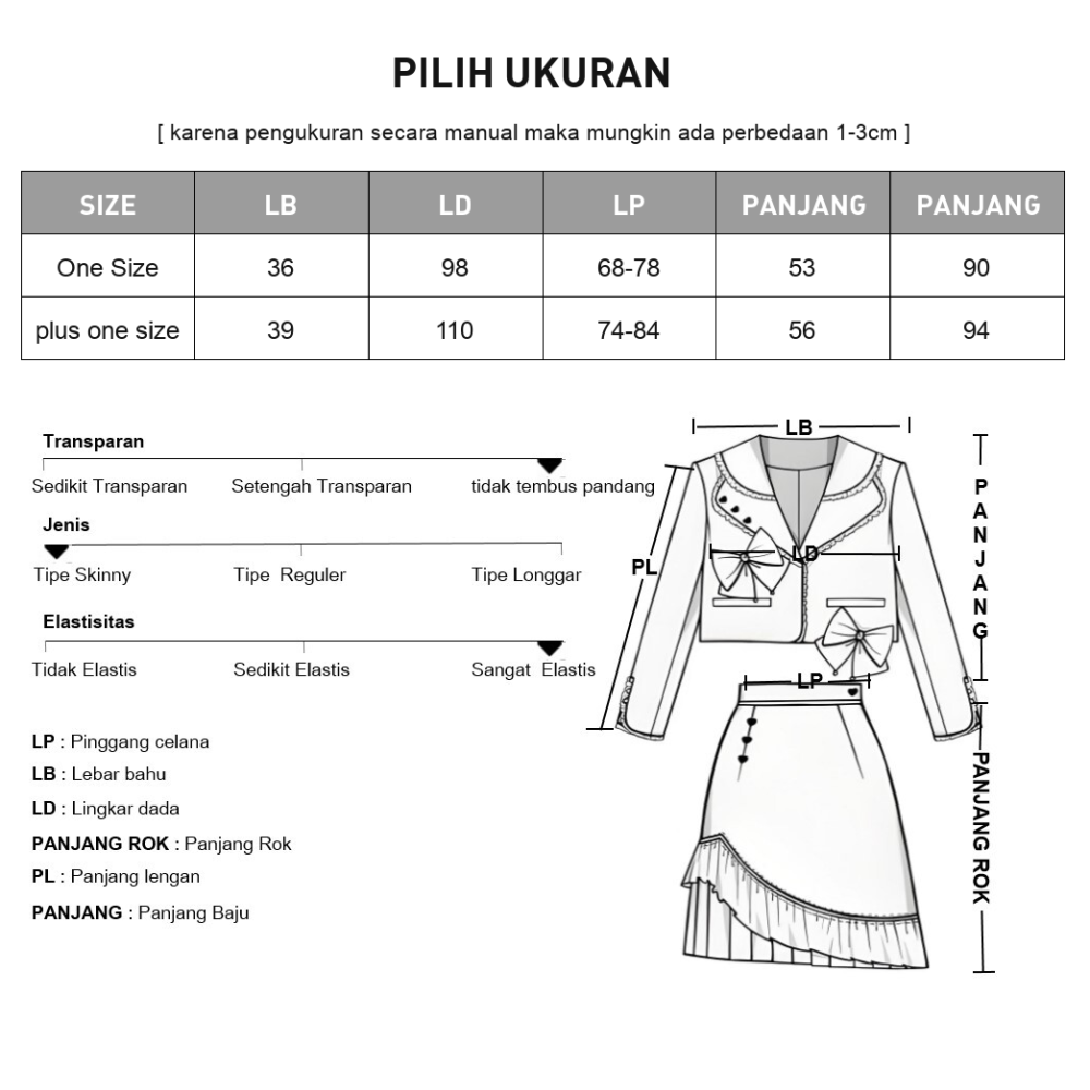 [READY STOCK]ASAYA Gaun kemeja lengan panjang kerah kelopak set patchwork bergaris