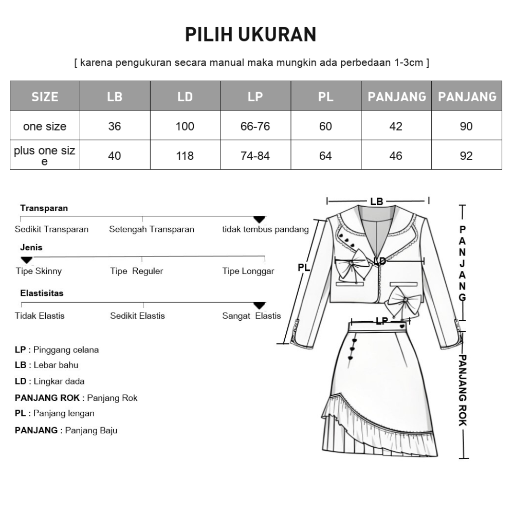 [READY STOCK]ASAYA Rok kemeja lengan panjang leher awak setelan bunga