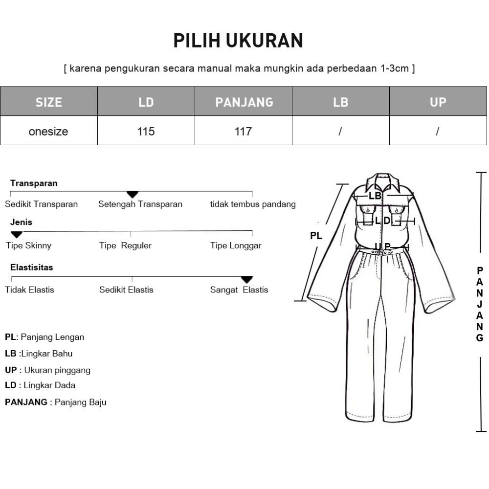 ASAYA Jumpsuit dengan celana kaki lebar bermotif cetak gaya modis untuk wanita