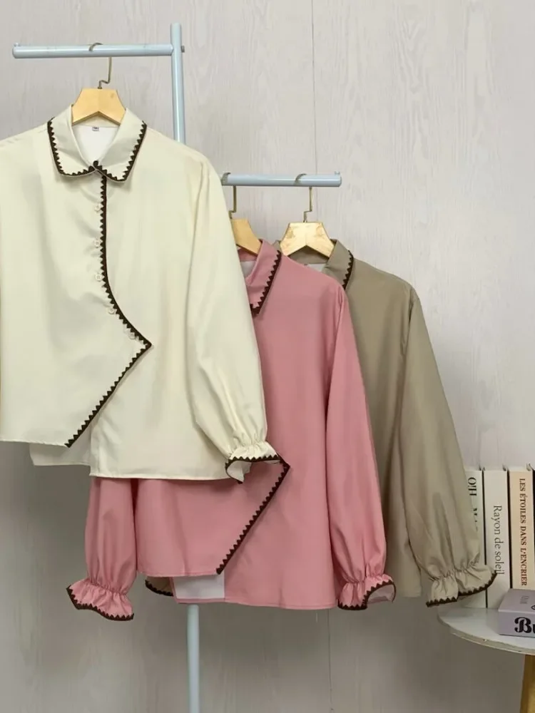 [DISKON KILAT]ASAYA Atasan kemeja mode baru lengan panjang gaya populer wanita