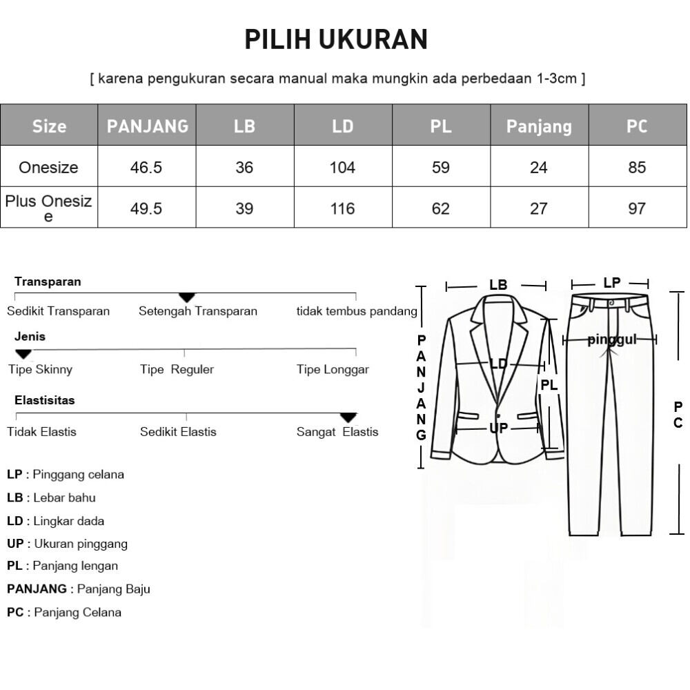 ASAYA Setelan wanita dengan lengan bell dan resleting buatan tangan bergaya minimalis warna solid