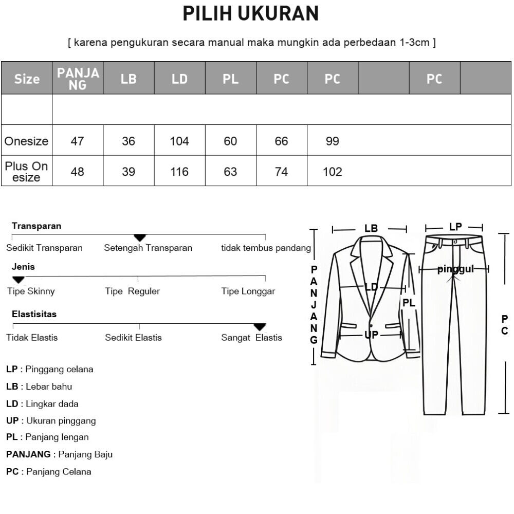 ASAYA Setelan wanita dengan lengan bell dan resleting buatan tangan bergaya minimalis warna solid