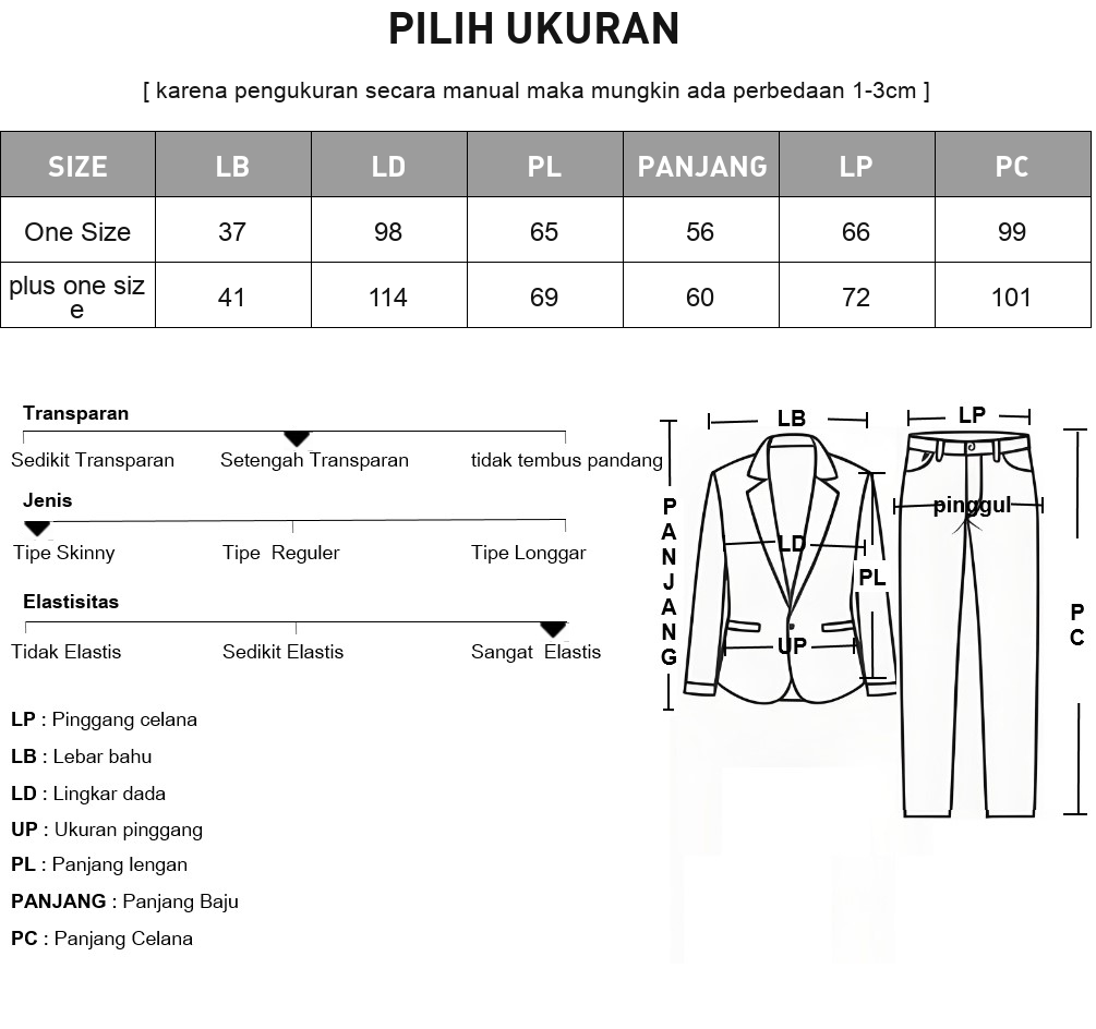 ASAYA Setelan wanita dengan lengan bell dan resleting buatan tangan bergaya minimalis warna solid