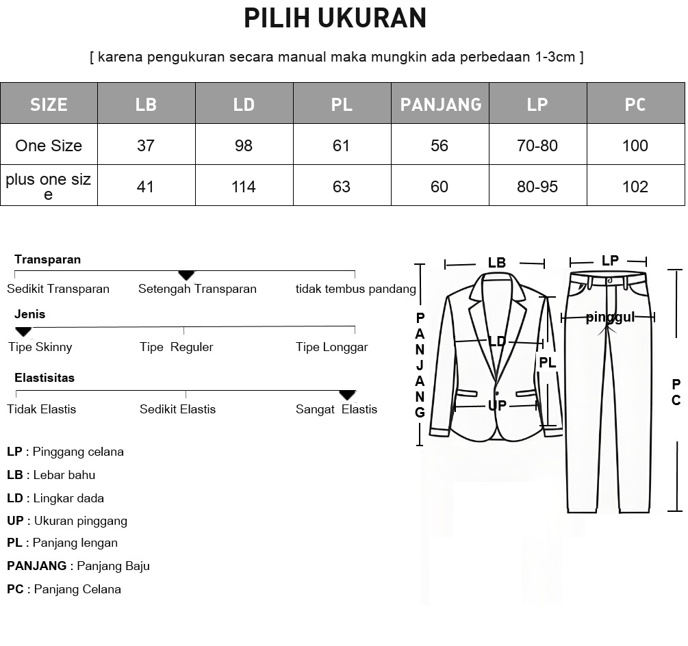 ASAYA Setelan wanita dengan lengan bell dan resleting buatan tangan bergaya minimalis warna solid
