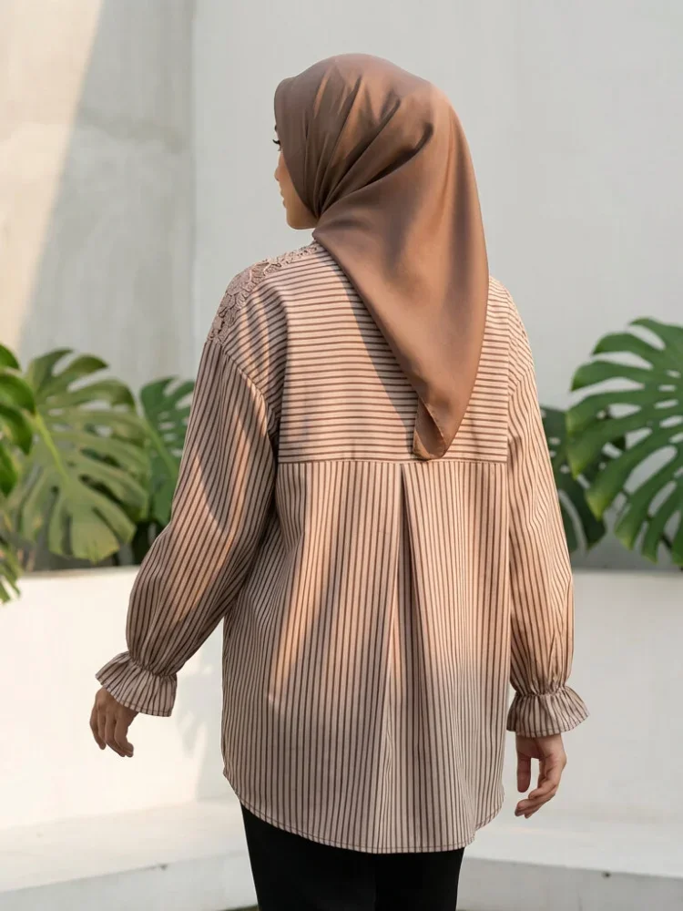 ASAYA Atasan kemeja mode baru lengan panjang gaya populer wanita