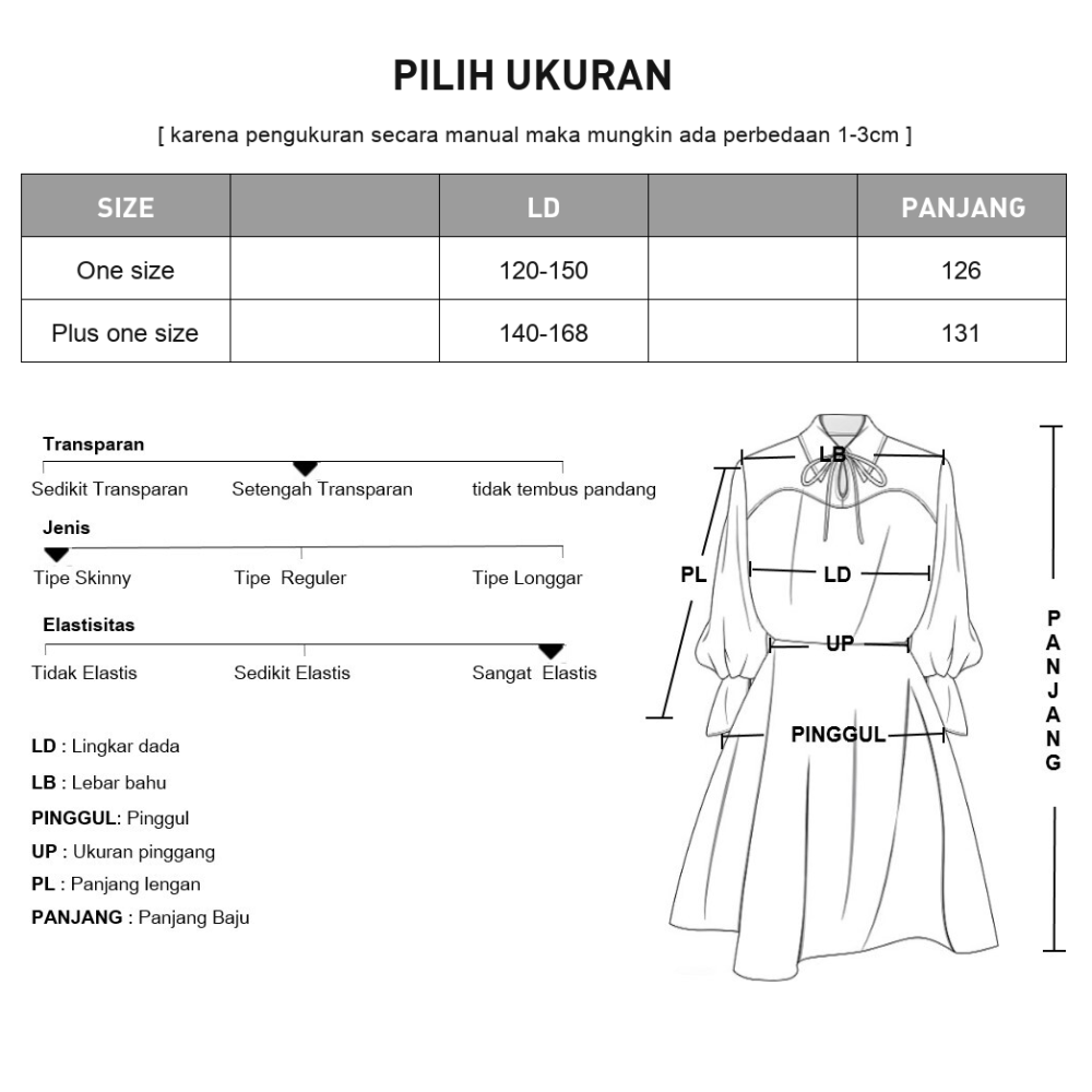 [READY STOCK]ASAYA Gaun gaya elegan kasual lengan panjang dengan