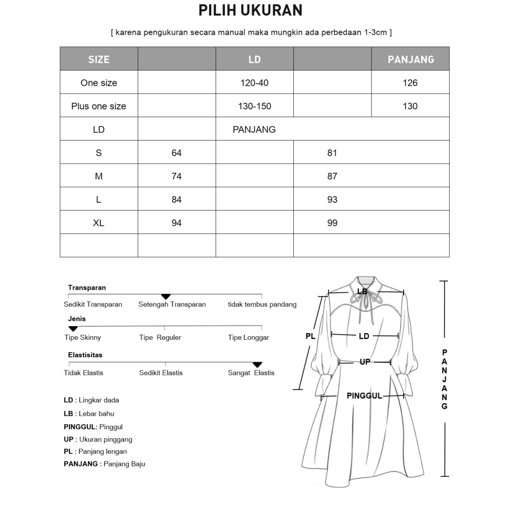 [READY STOCK]ASAYA Gaun gaya elegan kasual lengan panjang dengan