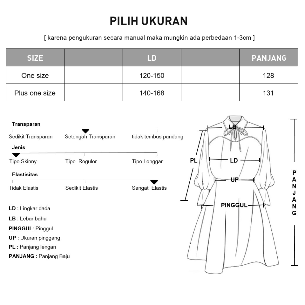 ASAYA Gaun gaya elegan kasual lengan panjang dengan