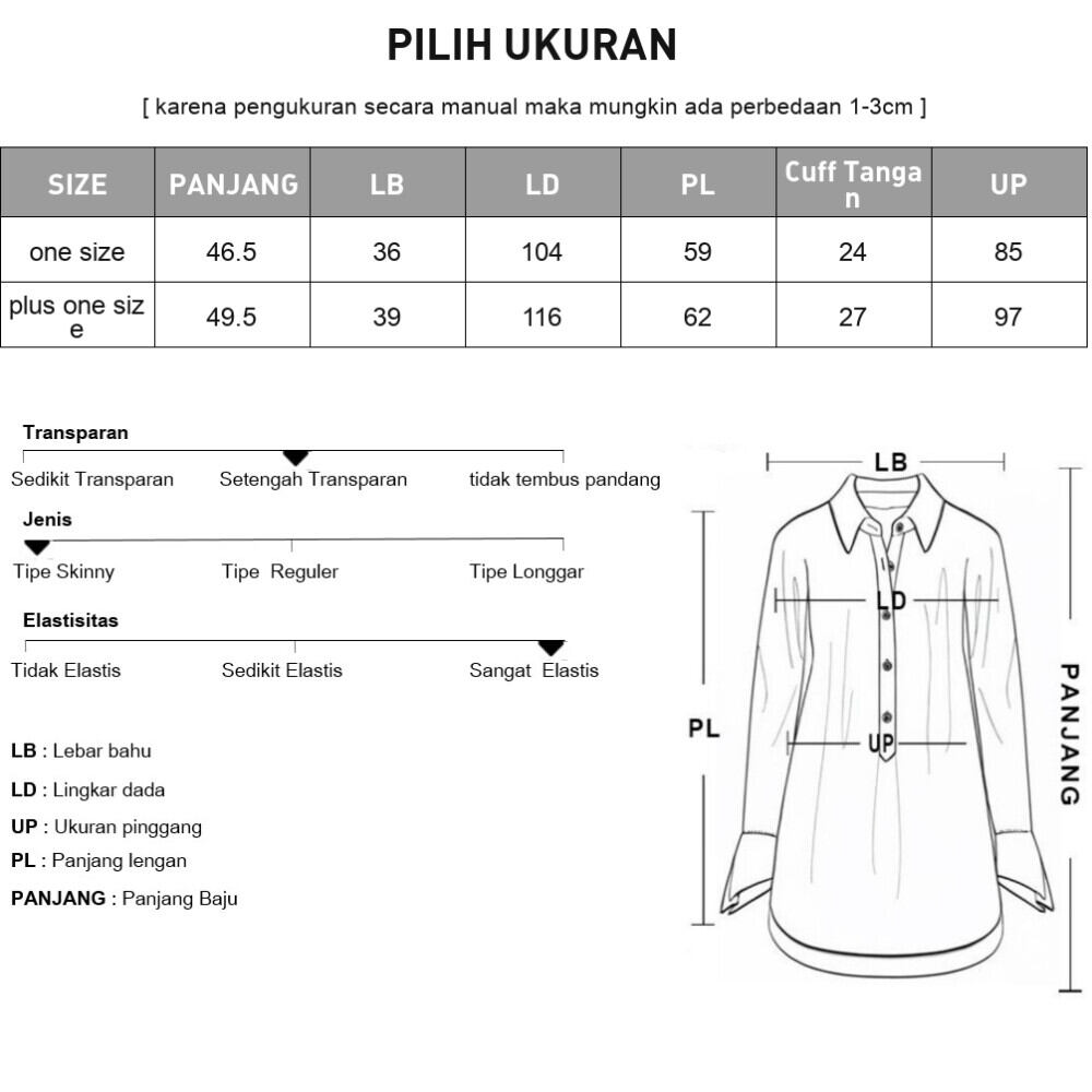 ASAYA Kemeja lengan panjang dengan kerah bulat dan celana panjang lebar bermotif garis polos set dua potong