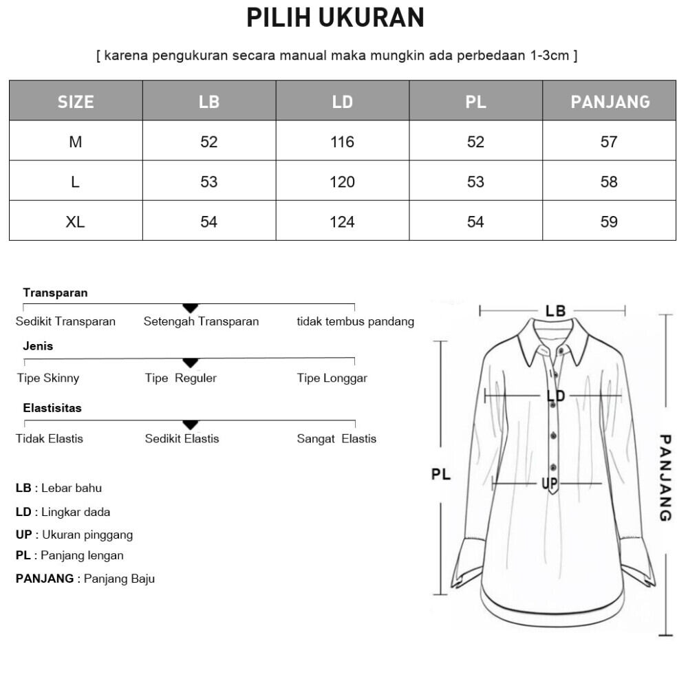 ASAYA Kemeja lengan panjang wanita dengan kerah polo longgar, dihiasi garis-garis, warna polos