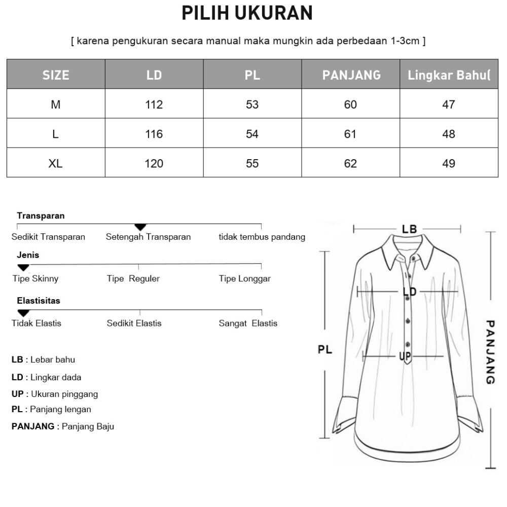 ASAYA Kemeja atasan lengan panjang kasual warna polos dengan kancing tunggal dan desain saku baru