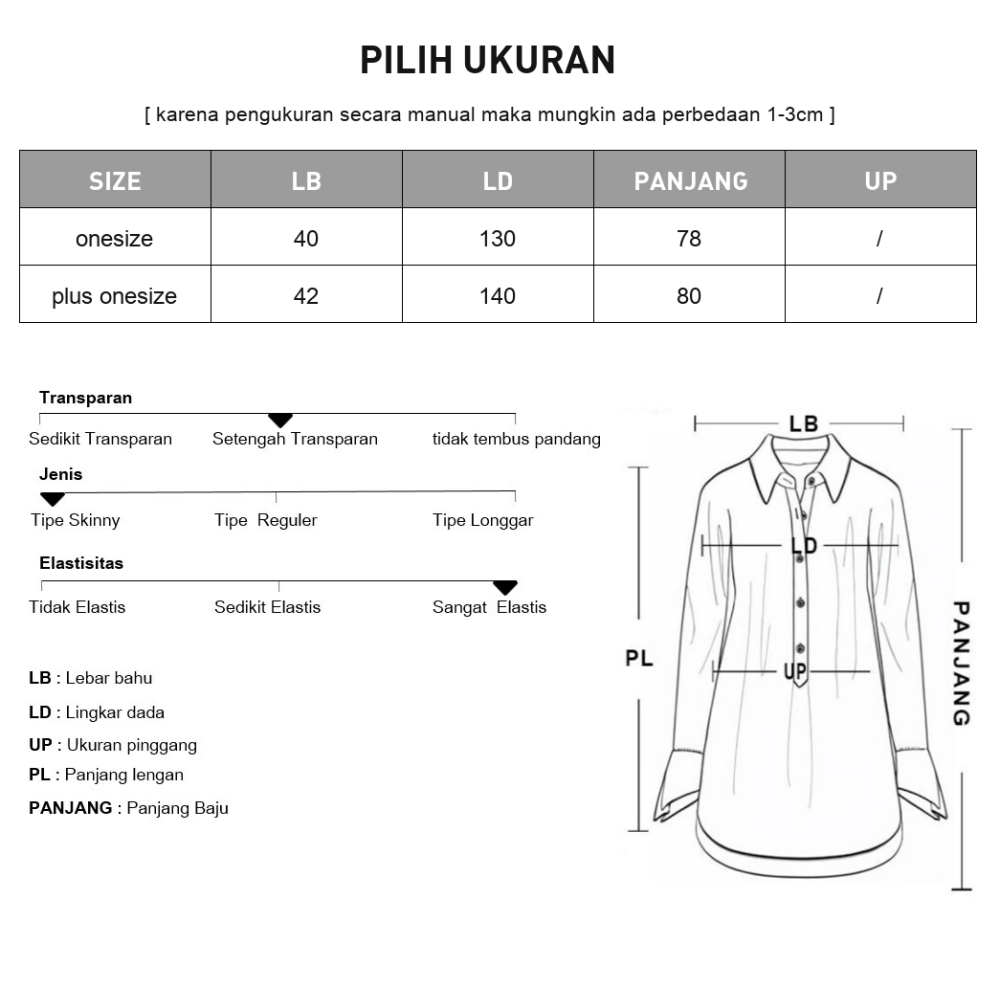 ASAYA Kemeja untuk wanita lengan tiga perempat bermotif gaya retro