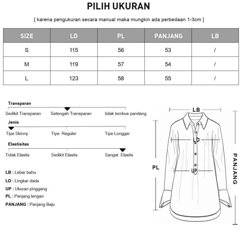 [READY STOCK]ASAYA Kemeja wanita lengan panjang warna solid kerah polo kasual