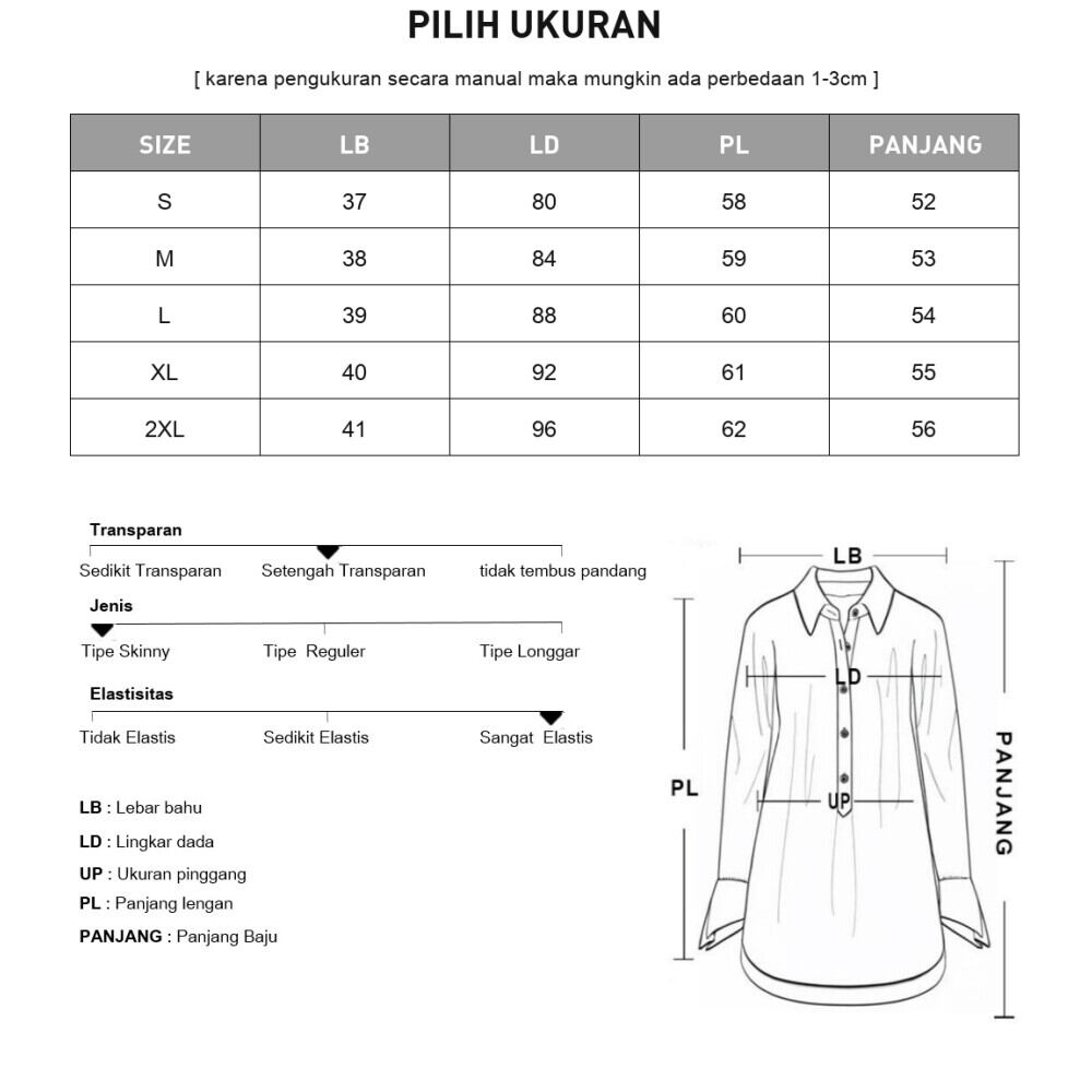 [DISKON KILAT]CHICMORE Atasan kemeja kerah motif polos untuk wanita