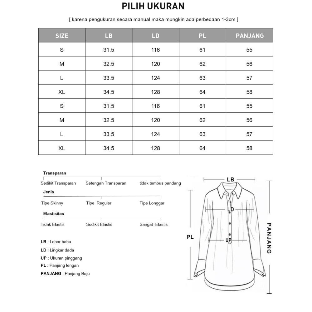 CHICMORE Atasan kemeja dengan motif garis berlengan panjang gaya kasual untuk wanita
