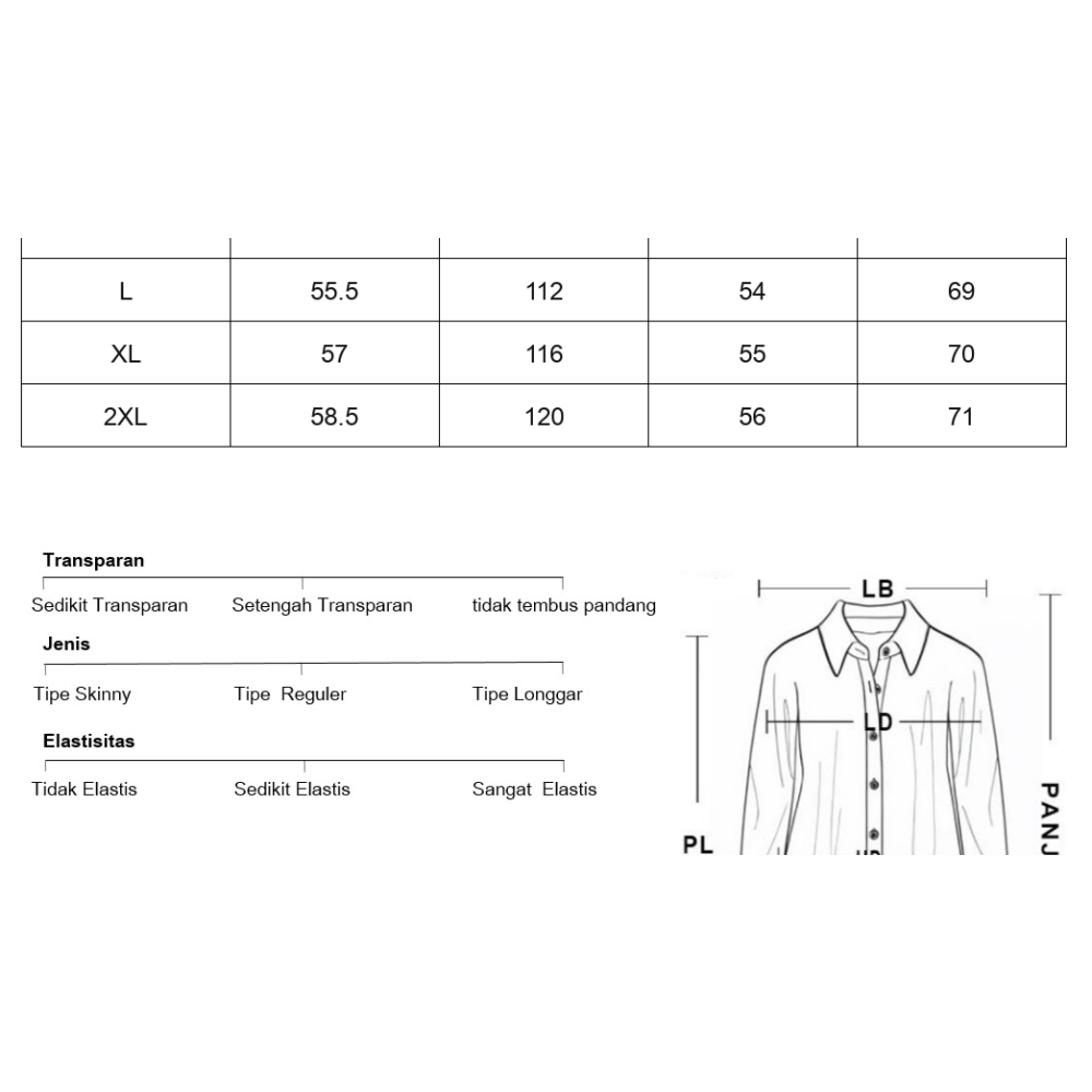 [NEW]CHICMORE Atasan kemeja lengan panjang bergaris garis dan batik bagian punggung dan dada
